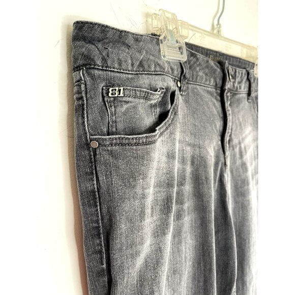 Ruff Hewn Gray Distressed Denim Jeans Skinny Leg Size 16 - Picture 4 of 10